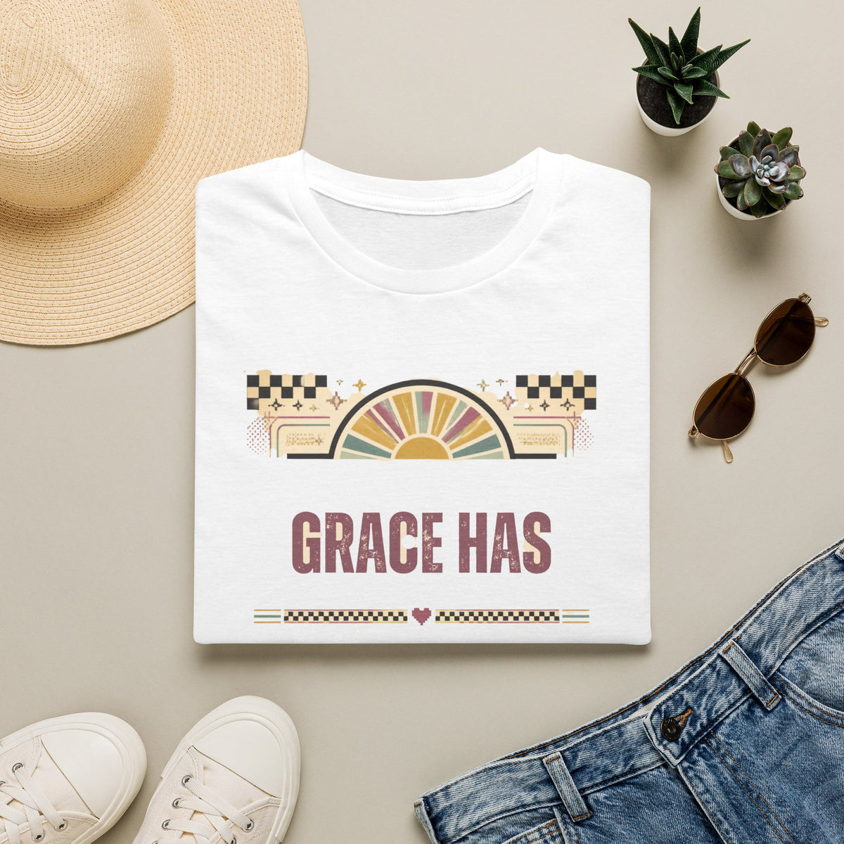 Grace Has Entered the Chat T-Shirt — Retro Boho Graphic Tee for Women