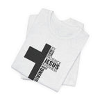 Christian Cross T-Shirt – 'Jesus, Forgiving, Love, Kindness' Word Cloud Tee