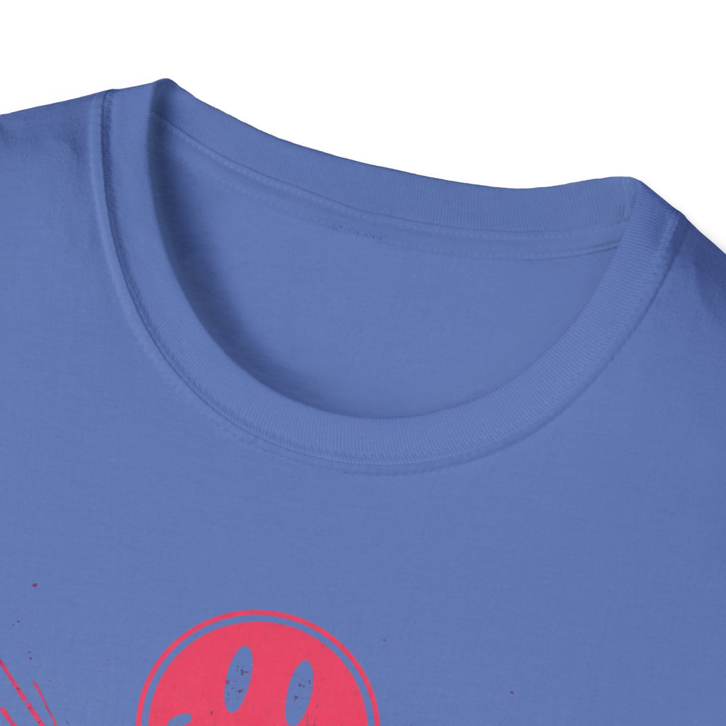 Faith Smiley Cross T-Shirt — Colorful Retro Smile Faces Graphic Tee