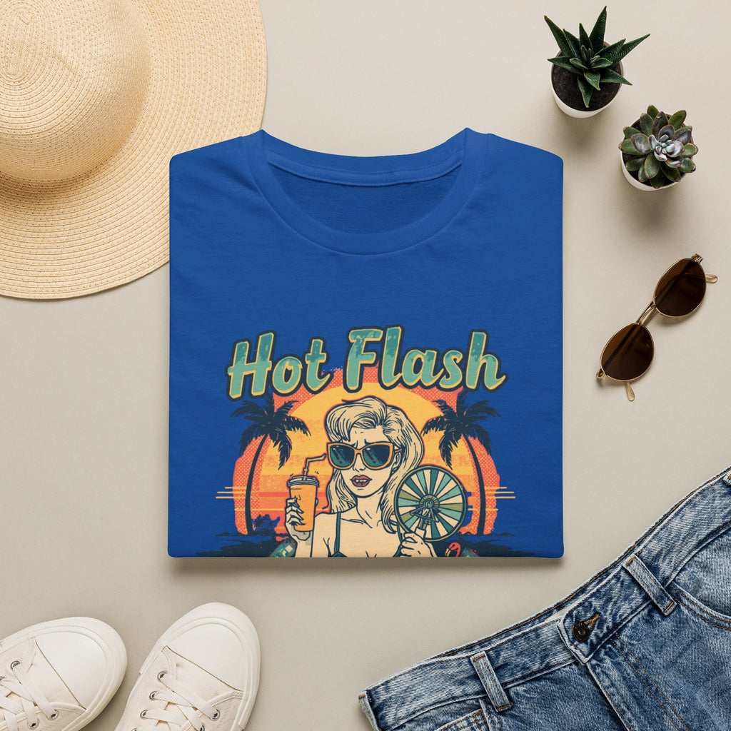 Hot Flash Summer Tour Retro Beach T-Shirt — Funny Menopause Graphic Tee