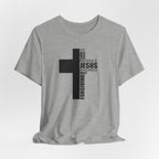 Christian Cross T-Shirt – 'Jesus, Forgiving, Love, Kindness' Word Cloud Tee
