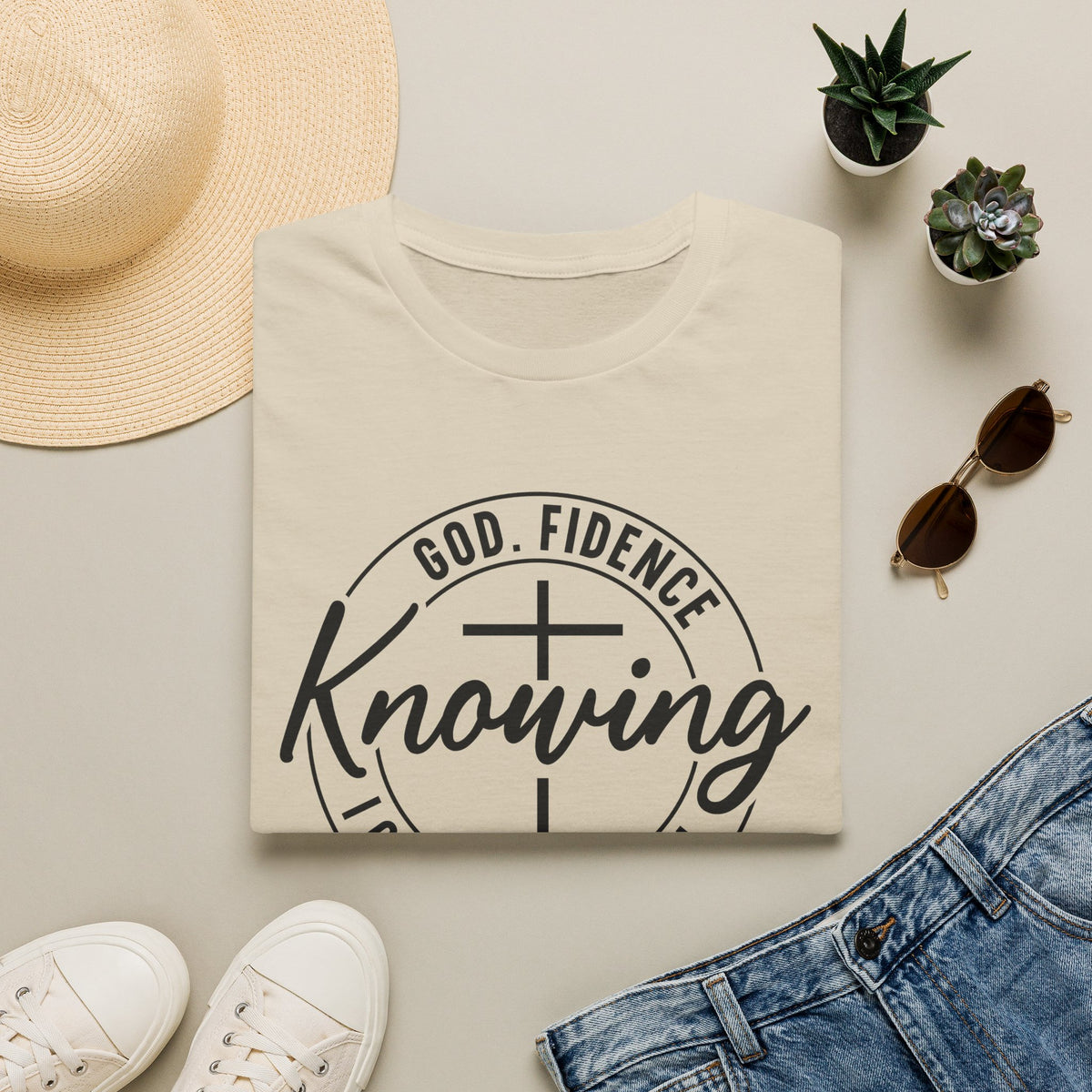 Faith-Based 'Knowing' T-Shirt — God, Fidence Graphic Tee