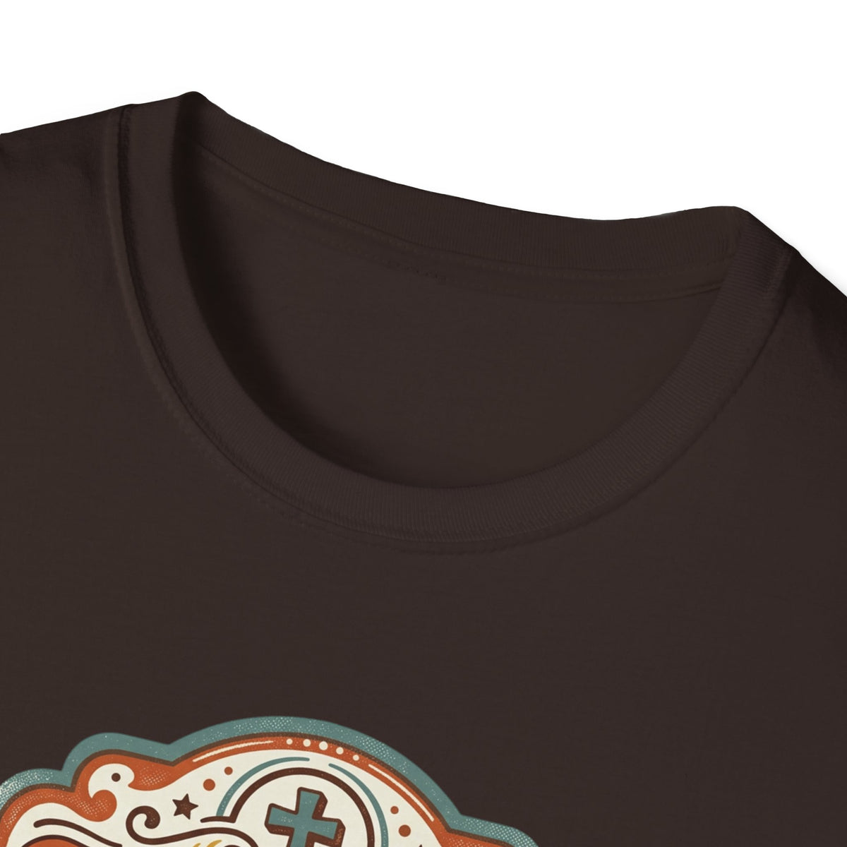 Christian T-Shirt — "Jesus Saves" Vintage Script Faith Tee