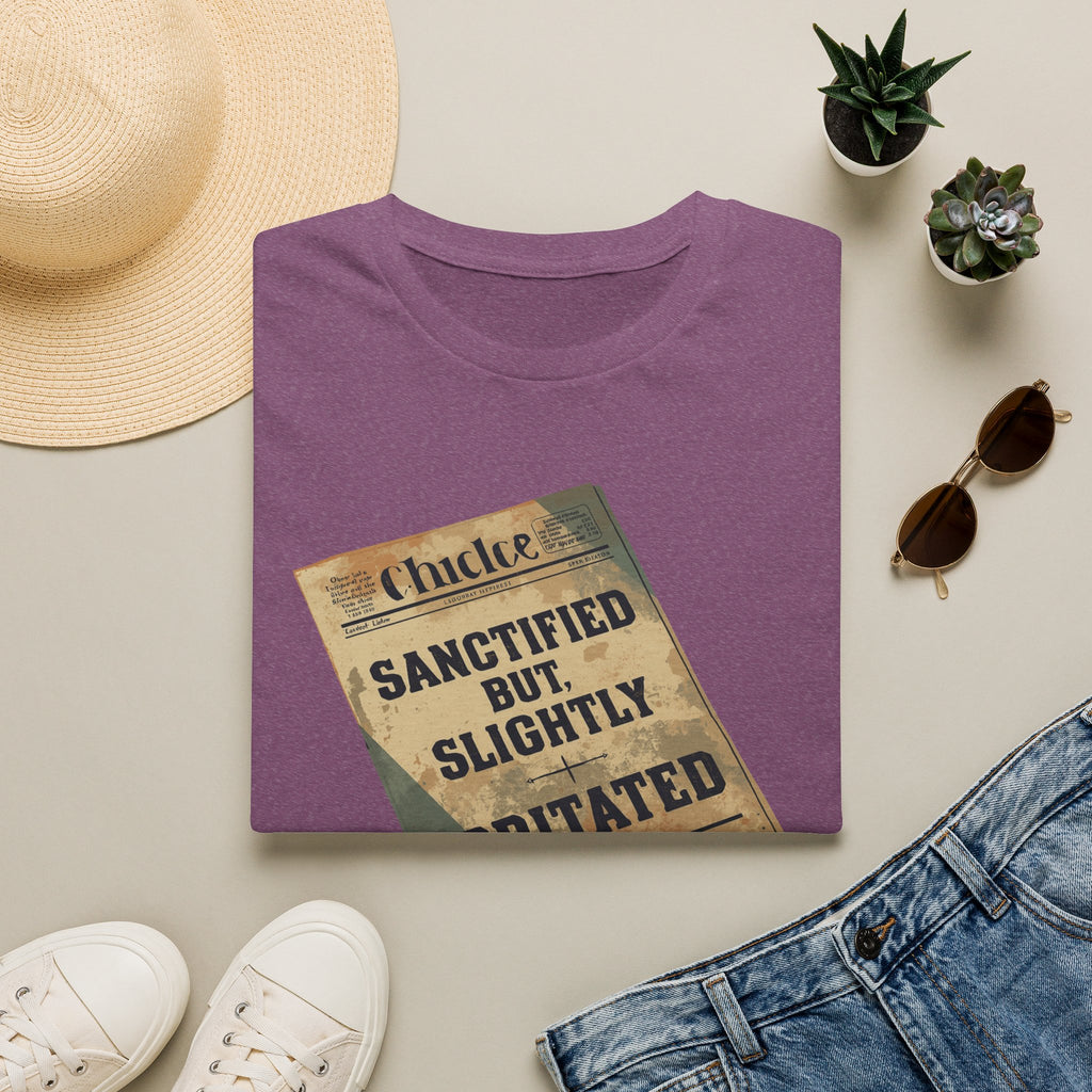 T‑Shirt — 'Sanctified But Slightly Irritated' Vintage Poster Graphic