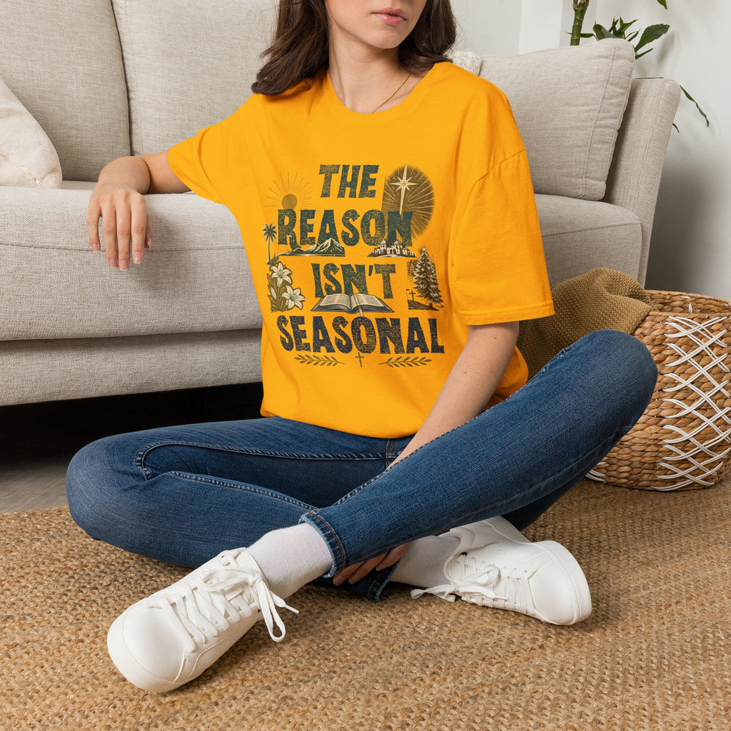 T-Shirt — "The Reason Isn't Seasonal" Christian Nativity Faith Tee