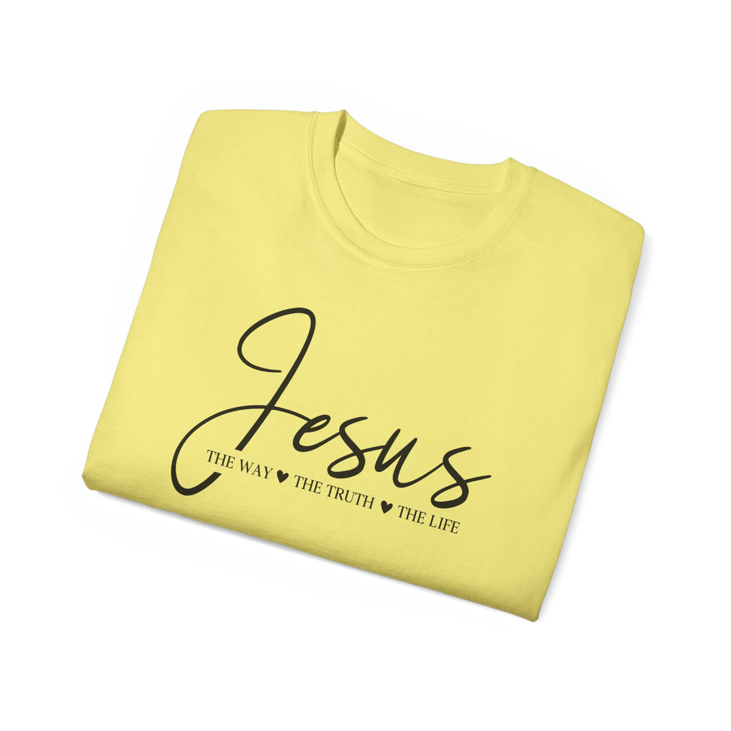 Jesus Script Tee — "Jesus: The Way The Truth The Life" Christian Faith T-Shirt