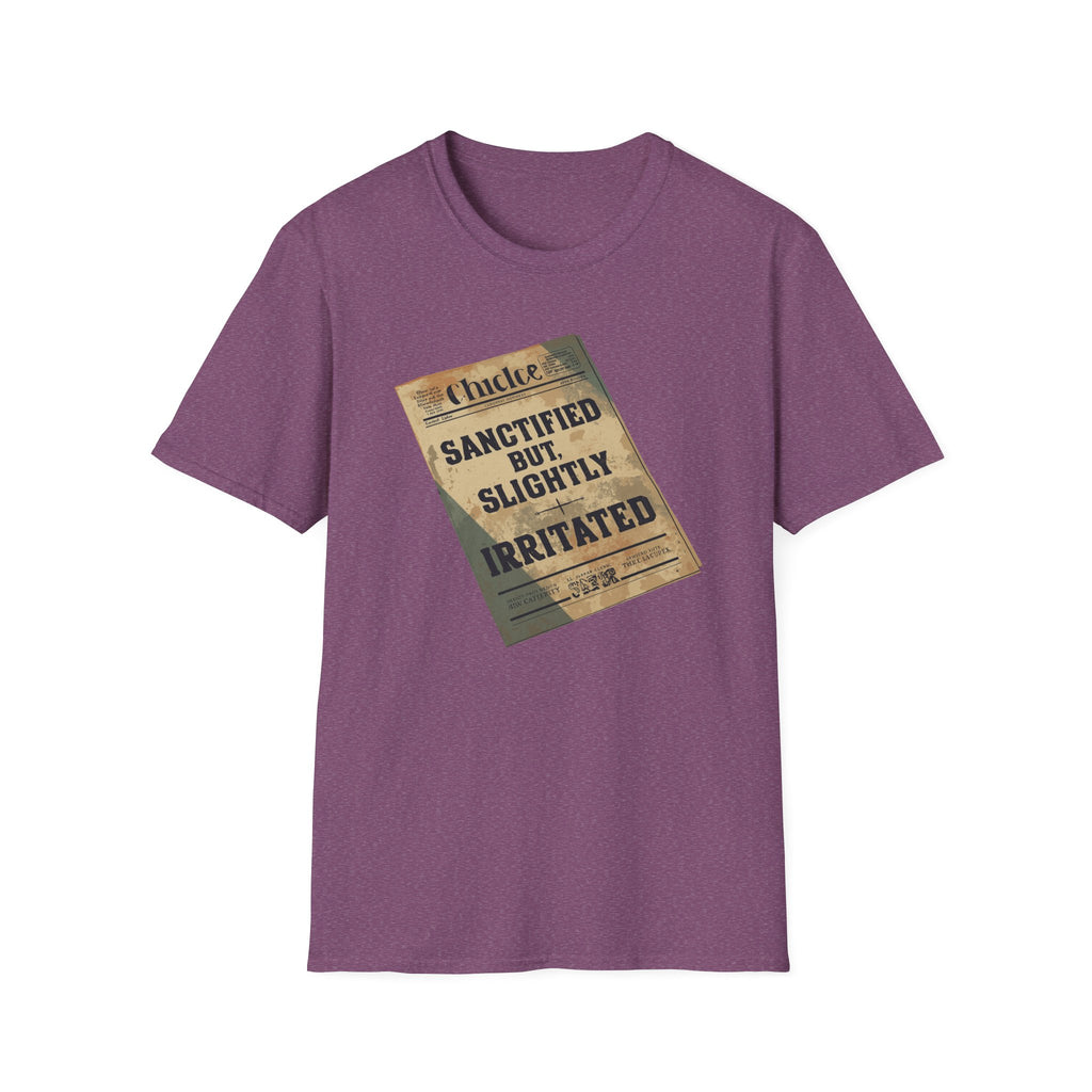 T‑Shirt — 'Sanctified But Slightly Irritated' Vintage Poster Graphic