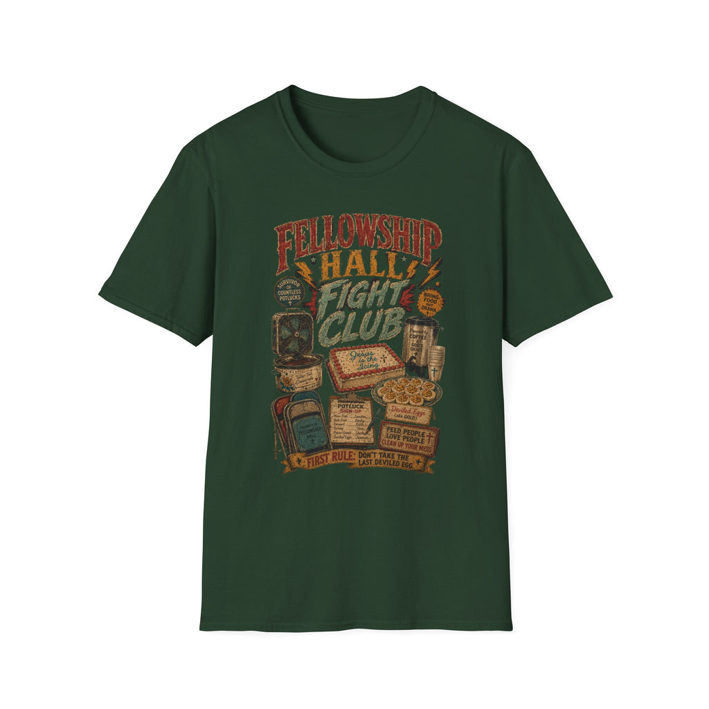 Fellowship Hall Fight Club T-Shirt — Vintage Church Game Night Tee
