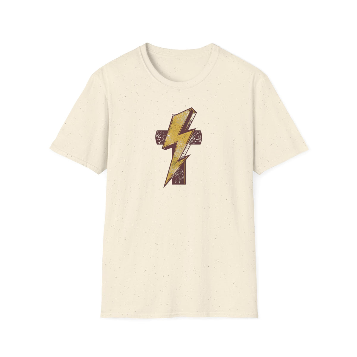 Vintage Lightning Bolt T-Shirt — Retro Distressed Yellow Bolt Tee