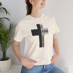 Christian Cross T-Shirt – 'Jesus, Forgiving, Love, Kindness' Word Cloud Tee