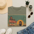 Desert Motel Graphic T‑Shirt — Vintage Roadside Jesus Art Tee