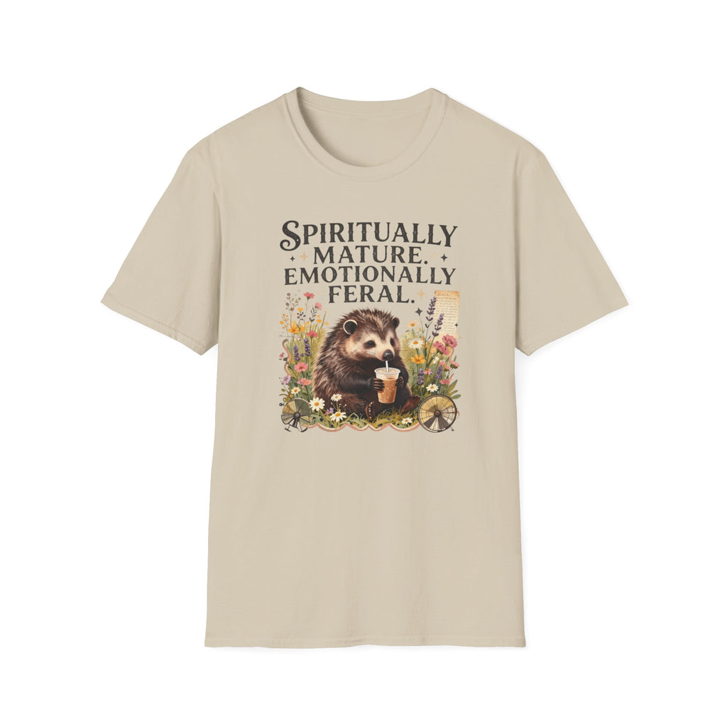 "Spiritually Mature, Emotionally Feral" Hedgehog Graphic Tee