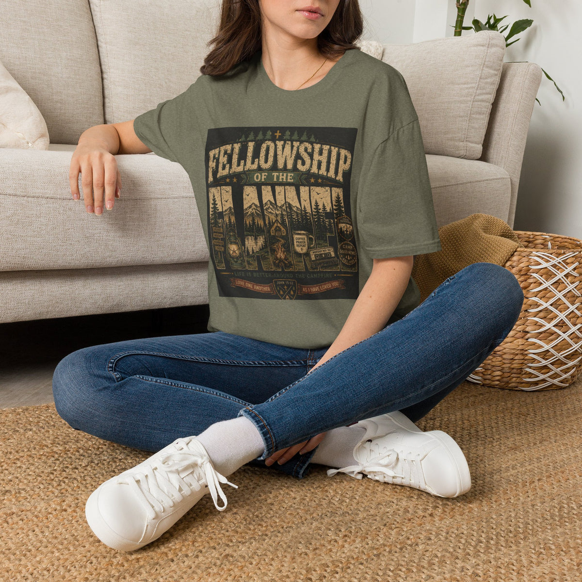 Fellowship of the Flannel T-Shirt — Vintage Outdoor Camping Tee