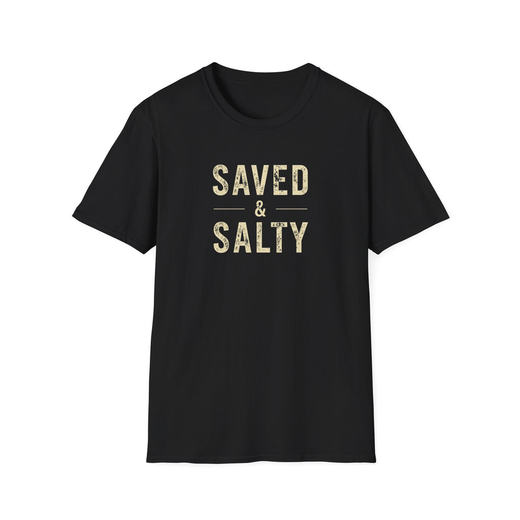 Saved & Salty T‑Shirt — Christian Beachy Faith Graphic Tee