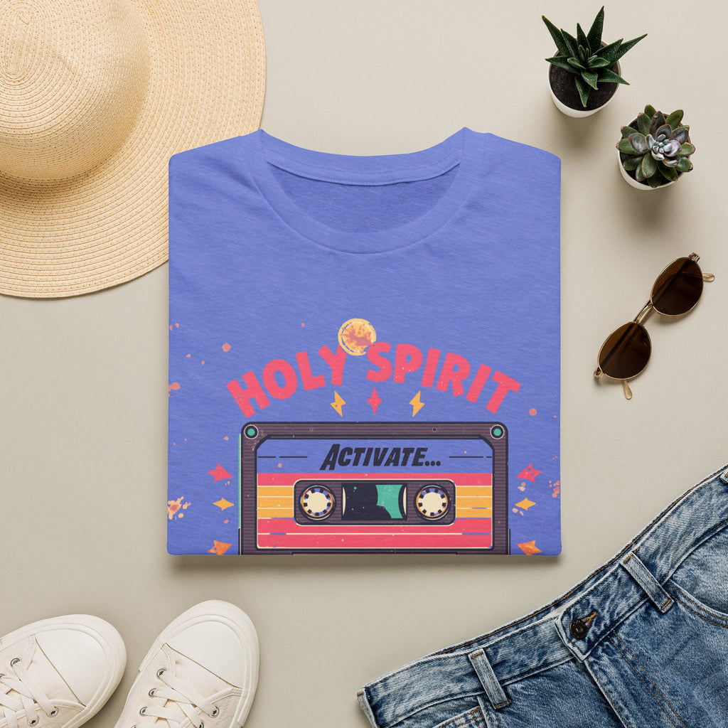 Holy Spirit Activate Slowly T-Shirt — Retro Cassette Christian Tee