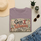 Gen X Women Don't Panic T-Shirt — Retro Raccoon Vintage Graphic Tee