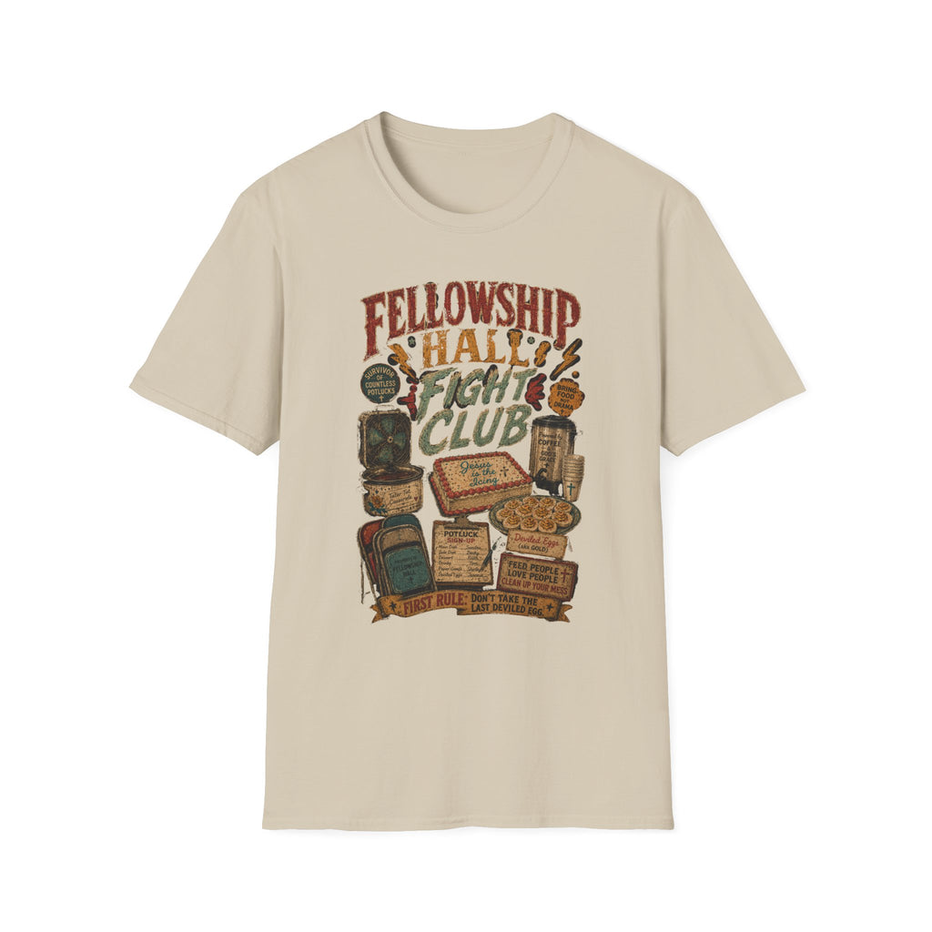 Fellowship Hall Fight Club T-Shirt — Vintage Church Game Night Tee