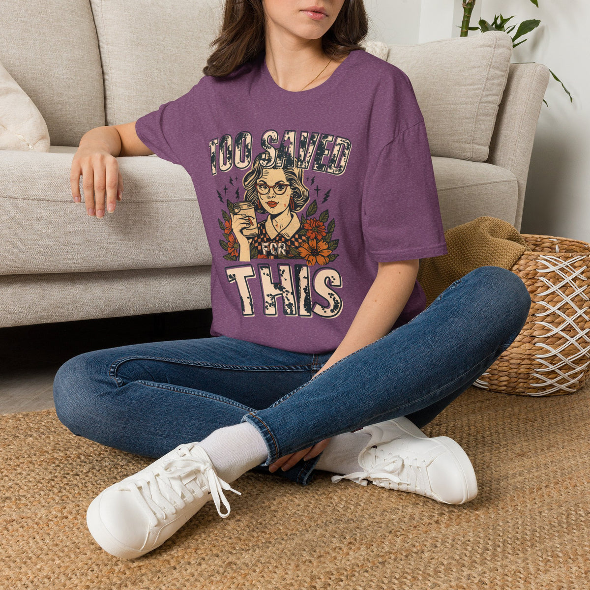Too Saved For This T-Shirt — Vintage Tattoo Woman Graphic Tee