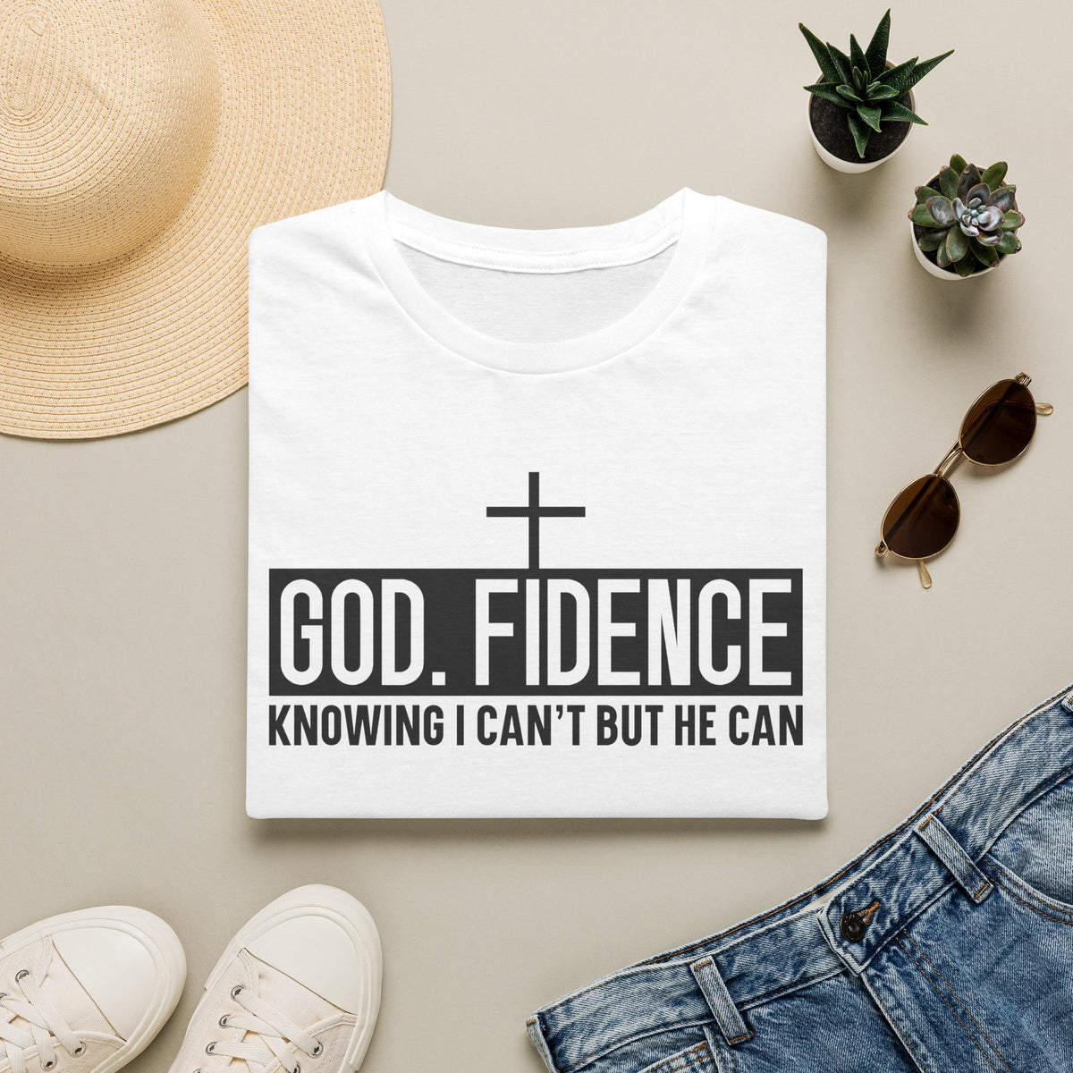 Faith Confidence T-Shirt — "God. Fidence" Christian Inspirational Tee