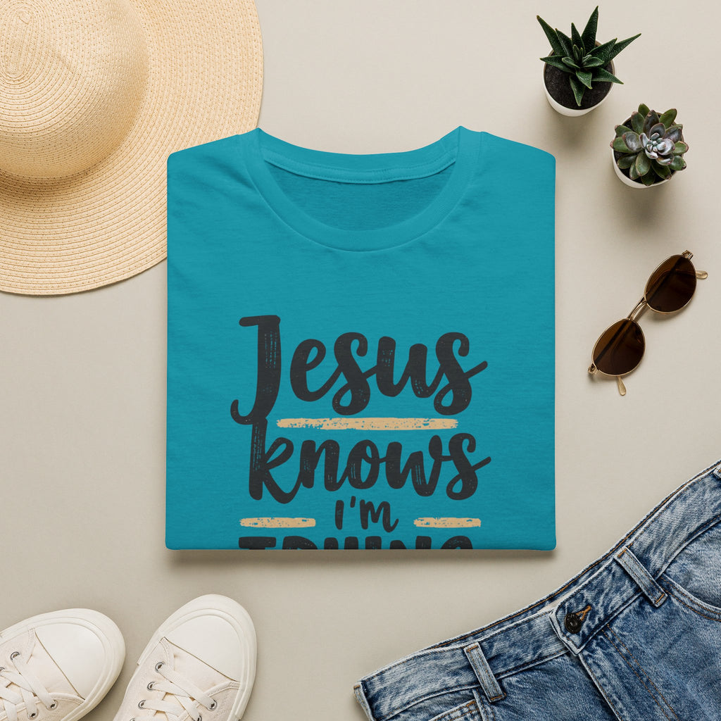 Jesus Knows I’m Trying Christian T-Shirt