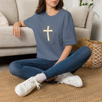 Radiant gold cross T-Shirt--Faith in Full Light