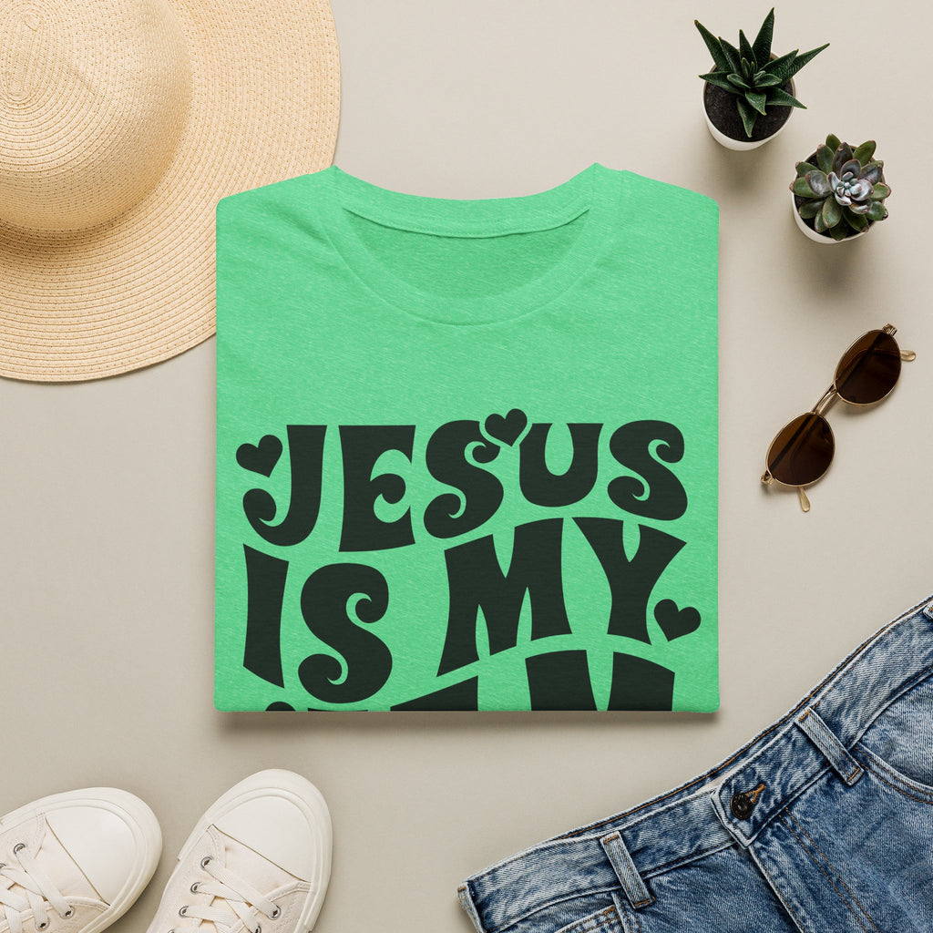 Jesus Is My Jam T-Shirt — Retro Heart Faith Tee