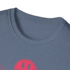 Faith Smiley Cross T-Shirt — Colorful Retro Smile Faces Graphic Tee