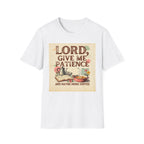 T-Shirt — “Lord, Give Me Patience (And Maybe More Coffee)” Vintage Coffee Tee