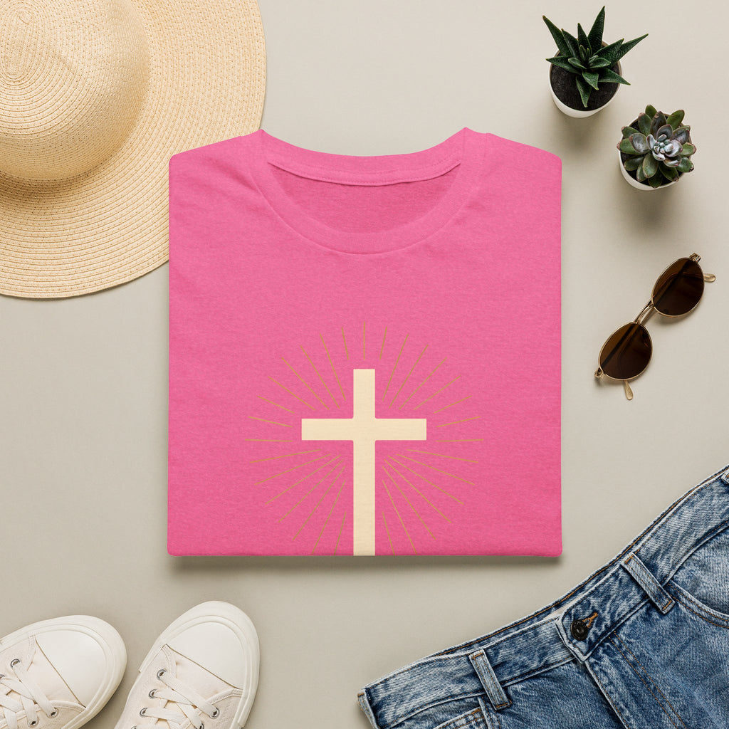 Radiant gold cross T-Shirt--Faith in Full Light