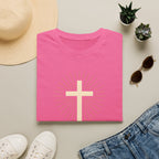 Radiant gold cross T-Shirt--Faith in Full Light