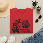 Philippians 4:13 Lion T-Shirt – "I Can Do All Things Through Christ" Christian Tee