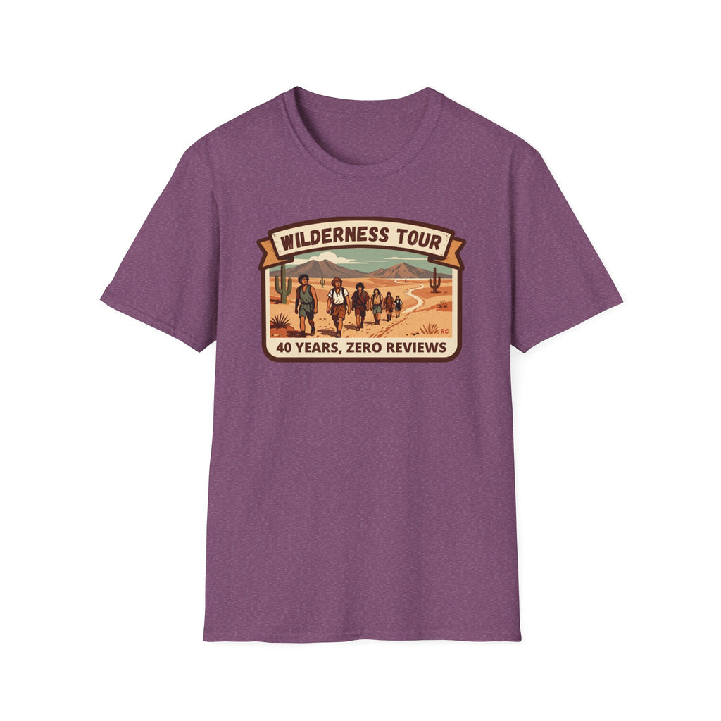 Wilderness Tour T‑Shirt — "40 Years, Zero Reviews" Vintage Desert Adventure Tee