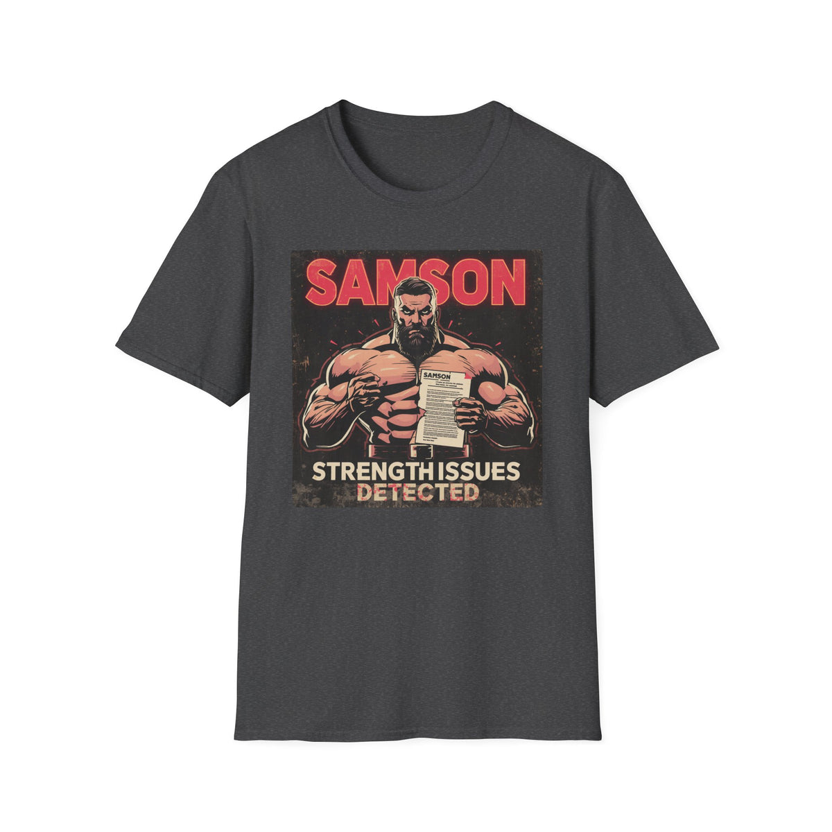 Samson Strength T-Shirt – "Strength Issues Detected" Retro Gym Tee