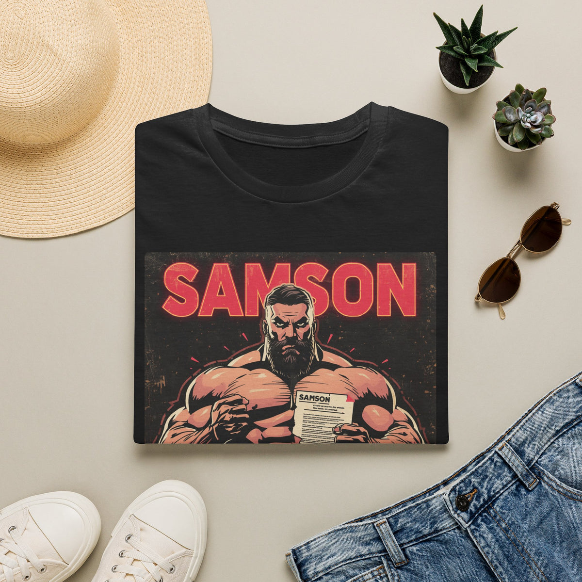 Samson Strength T-Shirt – "Strength Issues Detected" Retro Gym Tee