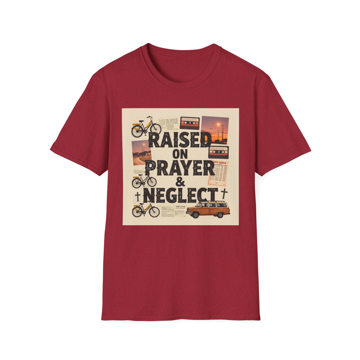 Raised on Prayer T-Shirt — Vintage Faith & Nostalgia Tee