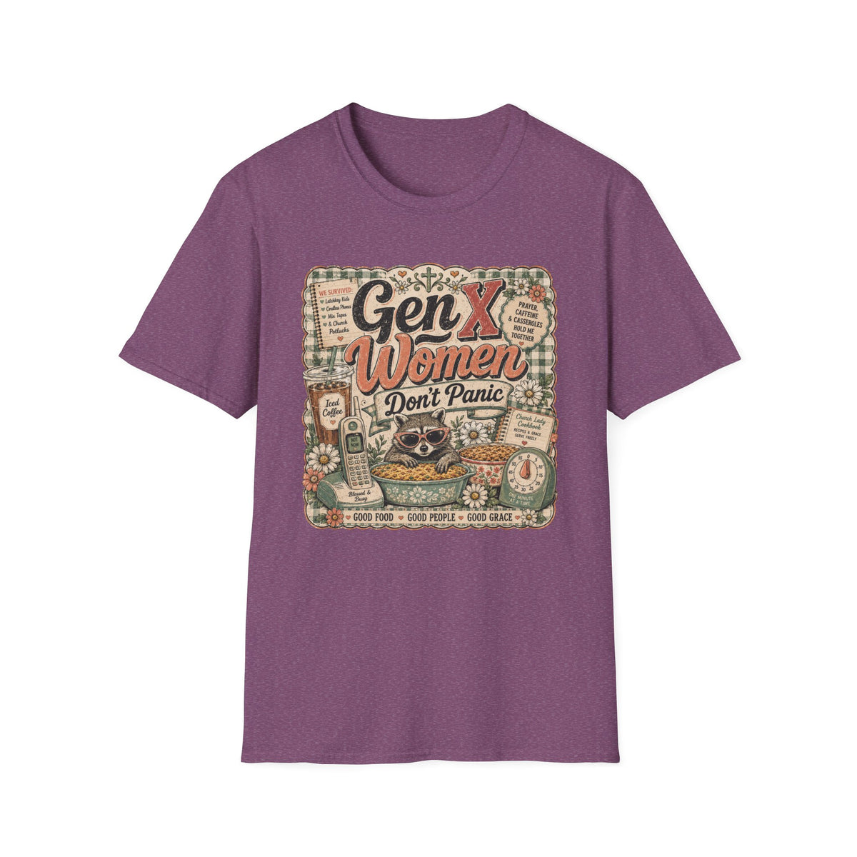 Gen X Women Don't Panic T-Shirt — Retro Raccoon Vintage Graphic Tee