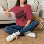 Faith Does Not Make Things Easy T-Shirt — Inspirational Christian Graphic Tee