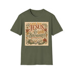 Jesus & Good Boundaries T-Shirt — Christian Faith Tee with Vintage Floral Design