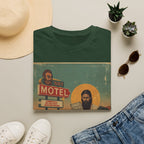 Desert Motel Graphic T‑Shirt — Vintage Roadside Jesus Art Tee
