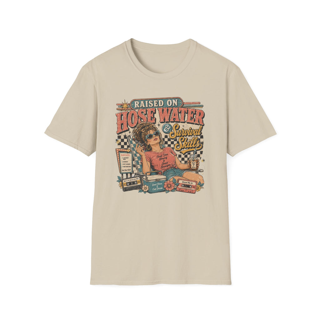 Raised on Hose Water Retro Graphic T-Shirt — Vintage Barber/Salon Vibes