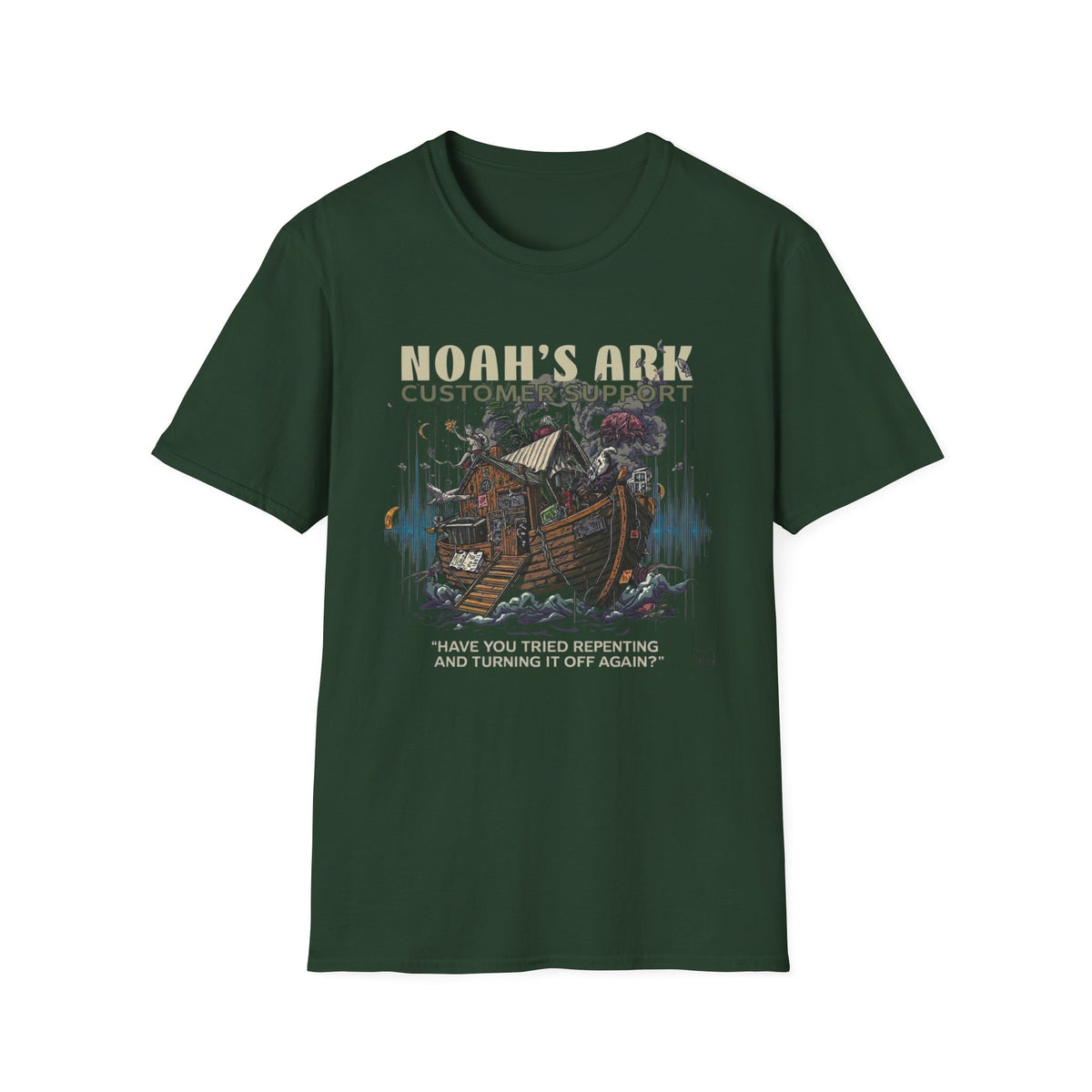 Noah's Ark Graphic T‑Shirt — Vintage Ark Illustration with Animals