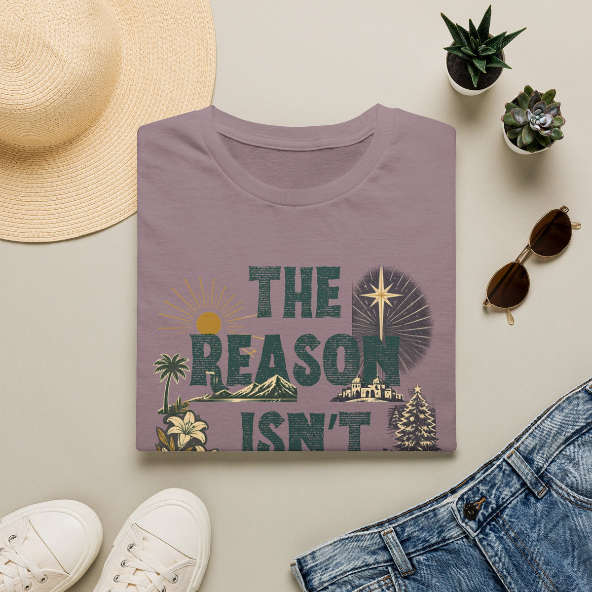 T-Shirt — "The Reason Isn't Seasonal" Christian Nativity Faith Tee