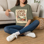 T-Shirt — “Lord, Give Me Patience (And Maybe More Coffee)” Vintage Coffee Tee