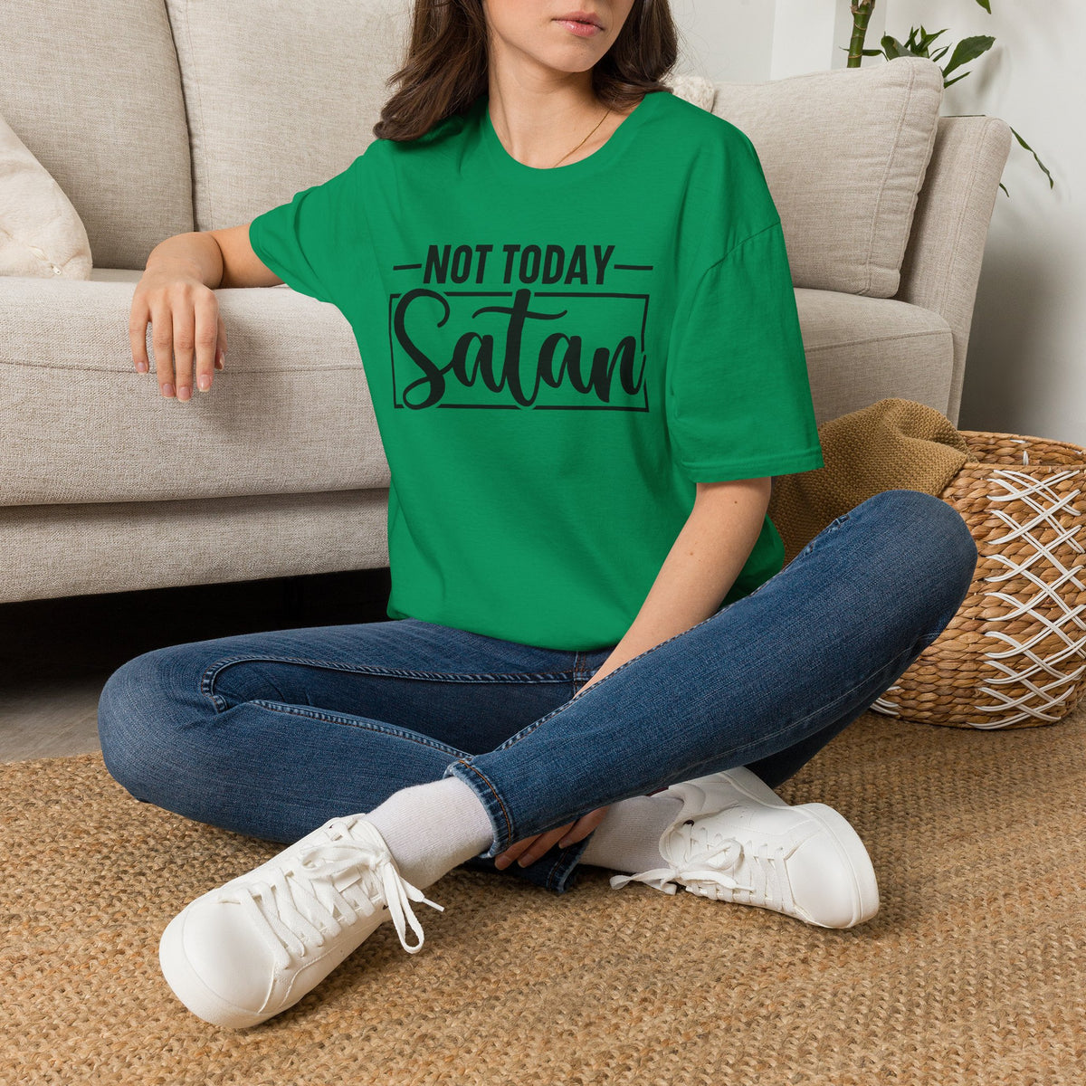 Not Today Satan T-Shirt — Funny Christian Faith Graphic Tee