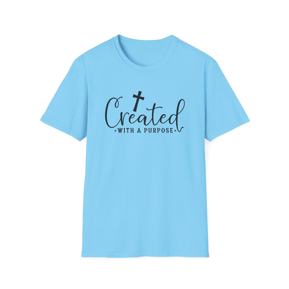 Created With a Purpose Christian T-Shirt — Faith Cross Inspirational Tee