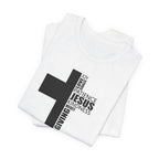 Christian Cross T-Shirt – 'Jesus, Forgiving, Love, Kindness' Word Cloud Tee