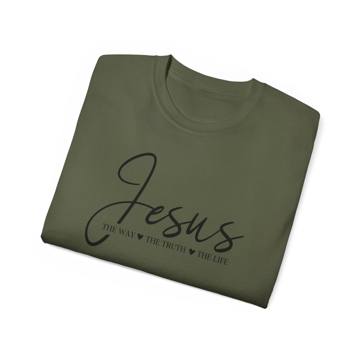 Jesus Script Tee — "Jesus: The Way The Truth The Life" Christian Faith T-Shirt