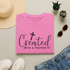 Created With a Purpose Christian T-Shirt — Faith Cross Inspirational Tee