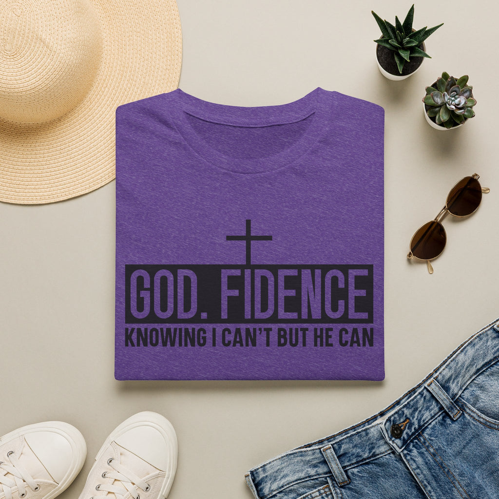Faith Confidence T-Shirt — "God. Fidence" Christian Inspirational Tee
