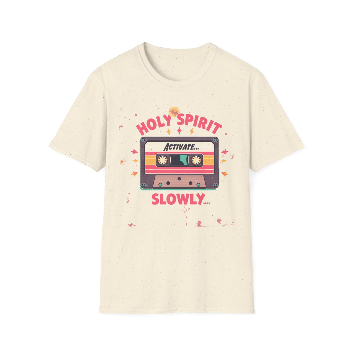 Holy Spirit Activate Slowly T-Shirt — Retro Cassette Christian Tee